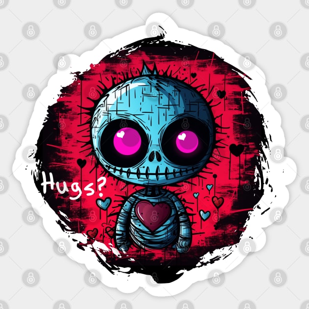 Zombie Hugs Sticker by DigiMom